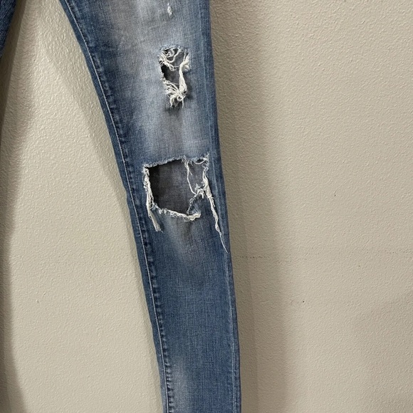Ralph Lauren Denim & Supply Morgan Skinny Distressed Destroyed Jeans Size 27x32 - Picture 4 of 11